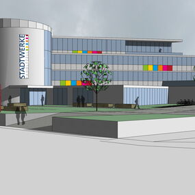 Verwaltungsbau Betriebsgebaeude Kundencenter Radolfzell