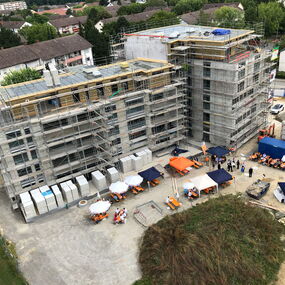Neubau Wohngebauede Buerogebaeude in Singen - Baufortschritt