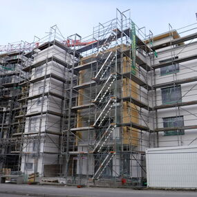 Neubau Wohngebauede Buerogebaeude in Singen - Baufortschritt