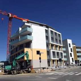 Neubau Wohngebauede Buerogebaeude in Singen - Baufortschritt