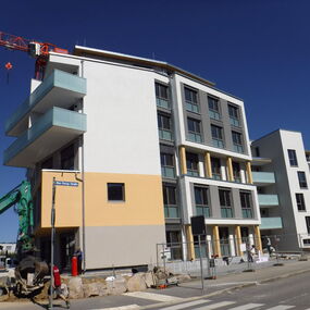 Neubau Wohngebauede Buerogebaeude in Singen - Baufortschritt